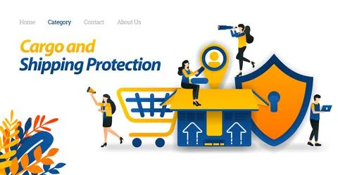 Shipping Services Protect All Types of Packages and Cargo with Maximum Securi Stock Illustration