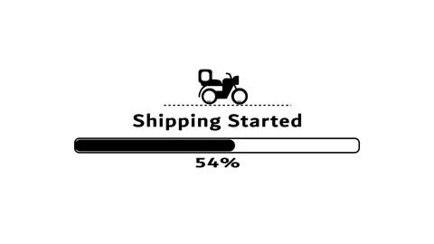 Shipping started tracking loading bar motion. 库存影片 331755190