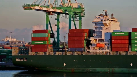 Shipping Terminal Stock Footage 45744728