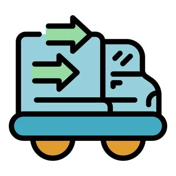 Shipping truck icon vector flat Illustration