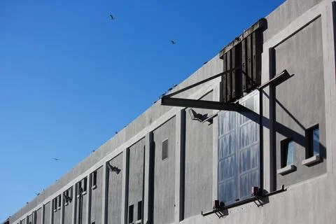 Shipping Warehouse Building Elevated Loading Bay Door Stock Photos