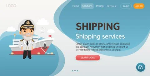 Shipping Website Template Stock Illustration