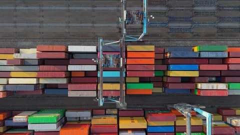 Shipping Yard Aerial Stock Footage 335775656