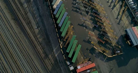 Shipping Yard, Train Yard, Port in South East Portland Oregon Stock Footage 128317078