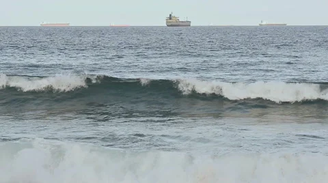 Ships and Waves Stock-Footage 48968847