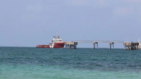 Ships are docking ship bridge. Thai country.1 Stock Footage 49878857