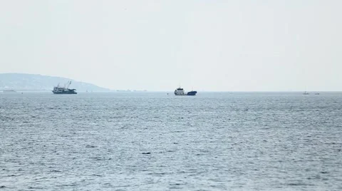 Ships on the Bosphorus Video stock 43239230