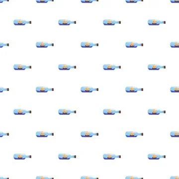 Ships in bottles seamless pattern repeating background 스톡 일러스트