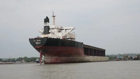 Ships broken up in the ship breaking yard, Chittagong, Sitakunda, Bangladesh Stock Footage 284074366