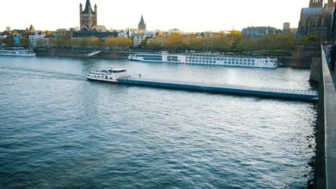 Ships In Cologne Stock Footage 106625121