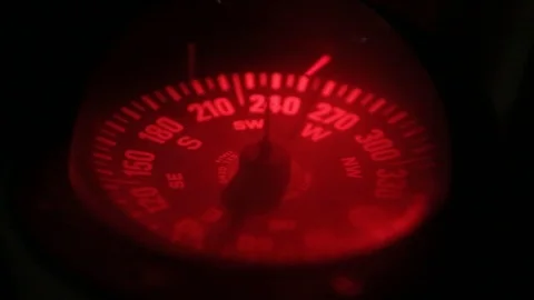 Ships compass in the night Stock Footage 108646465