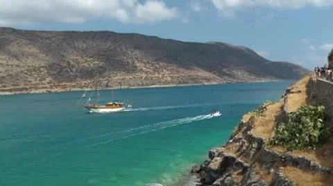 Ships in crete Stock Footage 8974412