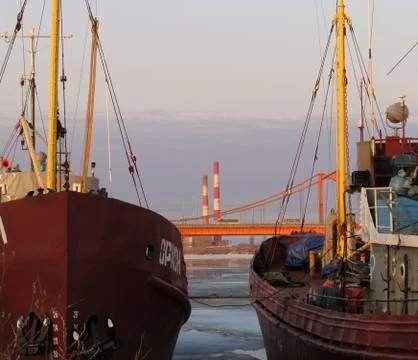 Ships on the dock Stock Photos