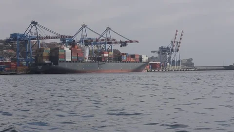 Ships in harbour Stock Footage 77052528