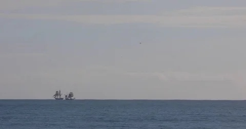 Ships On Horizon Video stock 75210200