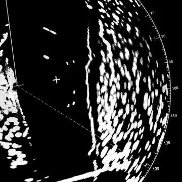 Ships navigation radar screen, macro photo Stock Photos
