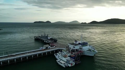 Ships at the pier Stock Footage 296160749