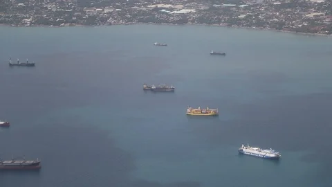 Ships from a Plane Stock Footage 126096493