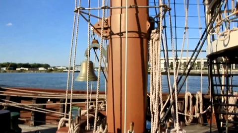 Ship's rigging and mast Stock Footage 8909869