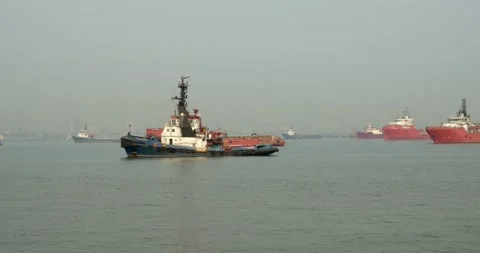 Ships sailing in the sea Stock Footage 132397226
