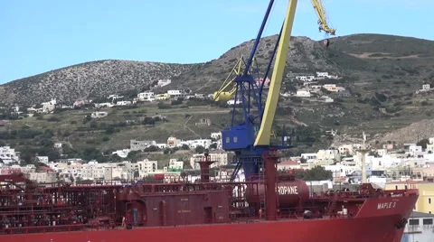 Ships at the Shipyard of Syros Island in Greece Stock Footage 59278512