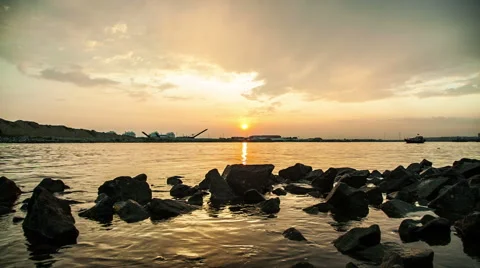 Ships at sunset Video stock 54918930