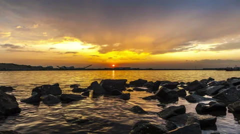 Ships at sunset Video stock 54919244