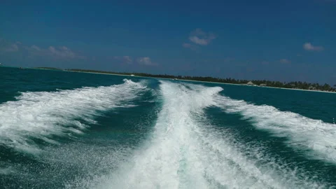 Ship's wake. The view from the boat is moving. Stock Footage 238479705