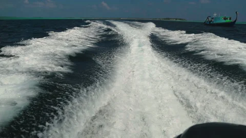 Ship's wake. The view from the boat is moving. Stock Footage 238480086