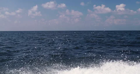 Ship's wake. The view from the boat is moving. Stock Footage 238482946