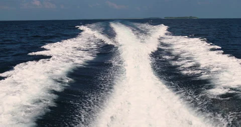 Ship's wake. The view from the boat is moving. Stock Footage 238483575
