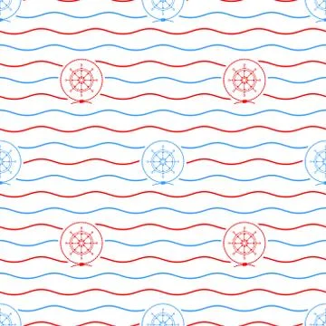 Ship's Wheel , Seamless Pattern Stock Illustration