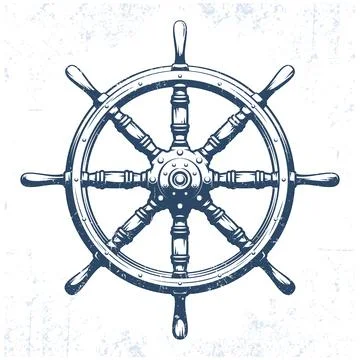 Ship's wheel vintage grunge vector illustration Stock-Illustration