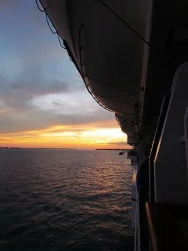 ShipSunsetView Foto stock