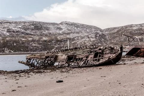 Shipwreck in the Arctic Stock Photos