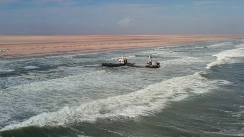 The shipwreck in the Atlantic ocean Video stock 157771059