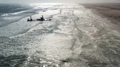 The shipwreck in the Atlantic ocean Stock Footage 157831444