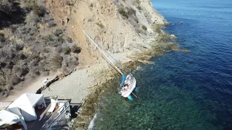 Shipwreck on the beach Stock Footage 175080092