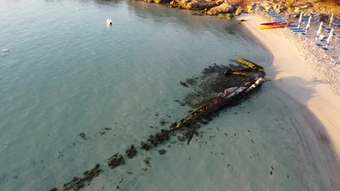 The shipwreck of the Caprera island seen with the drone - Sardinia Video stock 212908326
