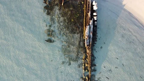 The shipwreck of the Caprera island seen with the drone - Sardinia Video stock 212980390