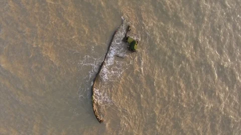 Shipwreck Drone 4K Stock Footage 91581776