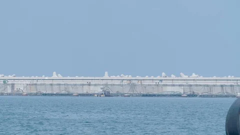A shipwreck is entering the port Stock Footage 118591229