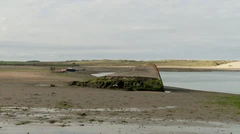 Shipwreck low tide Stock Footage 11853073