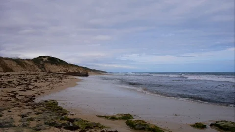 Shipwreck on an ocean beach time lapse Stock Footage 94465078