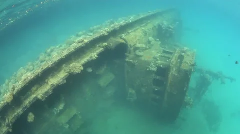 Shipwreck in the Republic of Palau Stock Footage 50184524