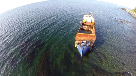 Shipwreck on Saint Lawrence River 库存影片 53373893