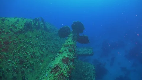 Shipwreck on the Sea Bottom Stock Footage 126789527