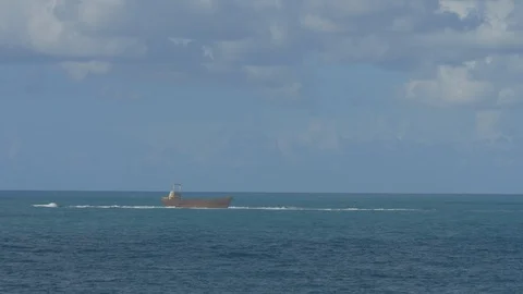 Shipwreck in the sea Stock Footage 123128857