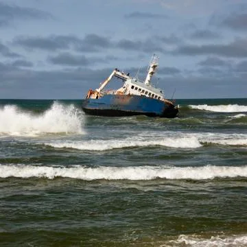 Shipwreck - Skeleton Coast - Namibia Stock Photos