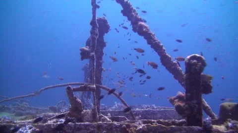 Shipwreck underwater Stock Footage 22314392